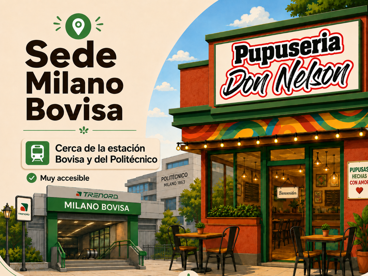 Fachada de Pupuseria Don Nelson sede Bovisa